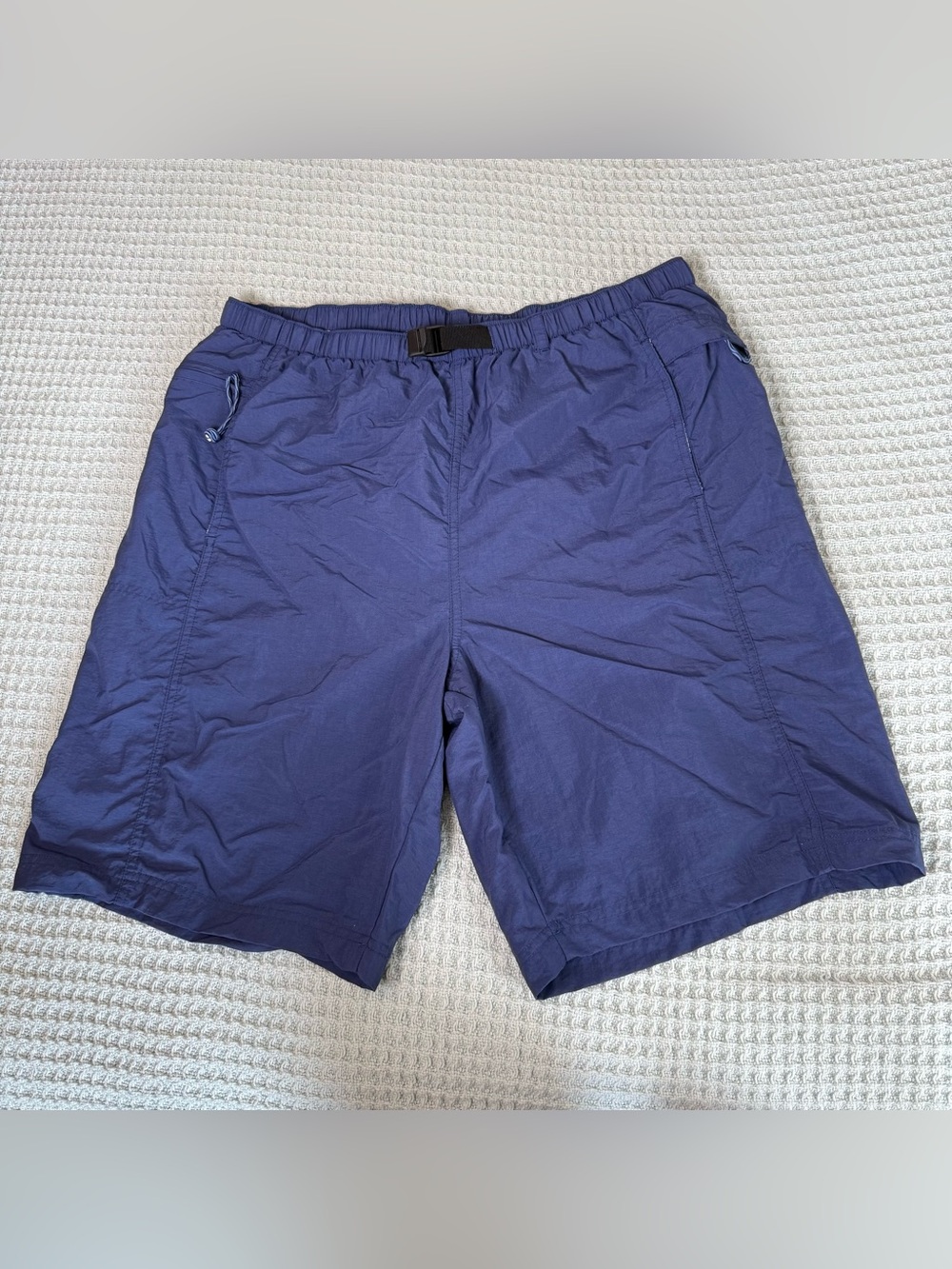 REI Co-Op Swim Short Trunks Mesh Liner Men XL Blue Belted Outdoor Fishing Hiking